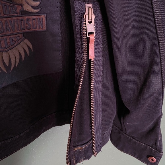 Harley-Davidson black over dyed denim jacket - Picture 2 of 5